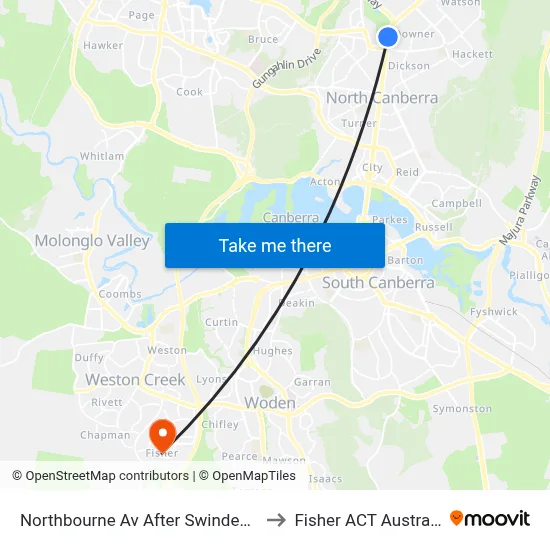 Northbourne Av After Swinden St to Fisher ACT Australia map