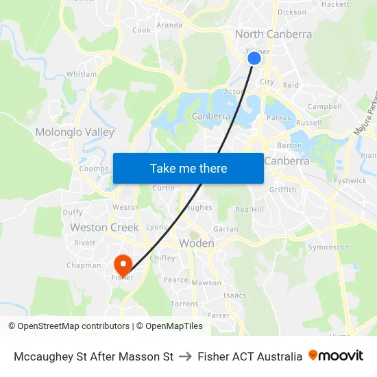 Mccaughey St After Masson St to Fisher ACT Australia map