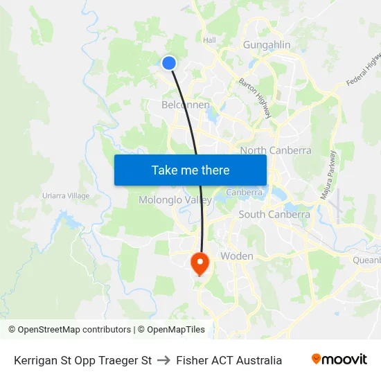 Kerrigan St Opp Traeger St to Fisher ACT Australia map