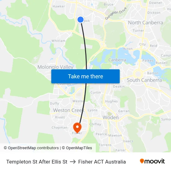 Templeton St After Ellis St to Fisher ACT Australia map