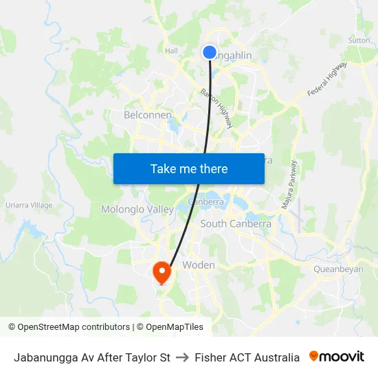 Jabanungga Av After Taylor St to Fisher ACT Australia map