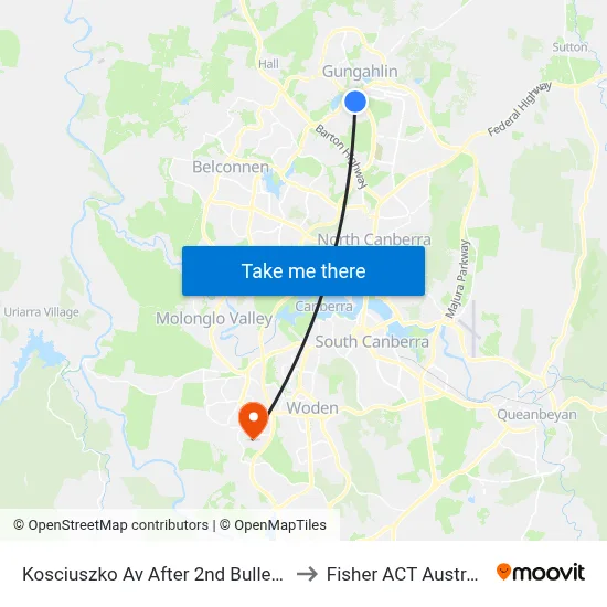 Kosciuszko Av After 2nd Buller Cr to Fisher ACT Australia map