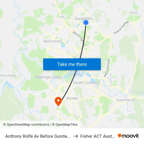 Anthony Rolfe Av Before Gundaroo Rd to Fisher ACT Australia map