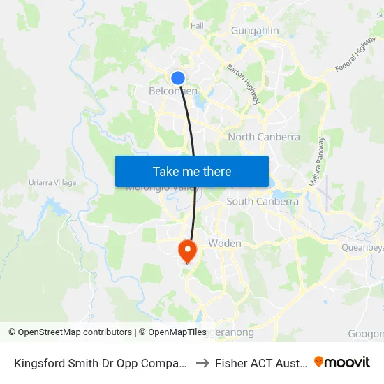 Kingsford Smith Dr Opp Companion Cr to Fisher ACT Australia map