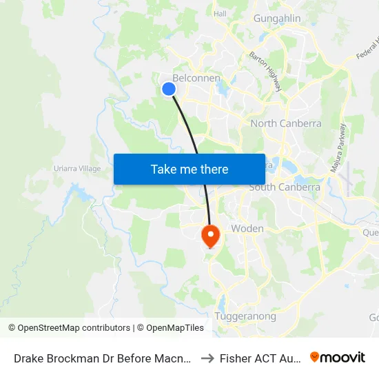 Drake Brockman Dr Before Macnaughton St to Fisher ACT Australia map