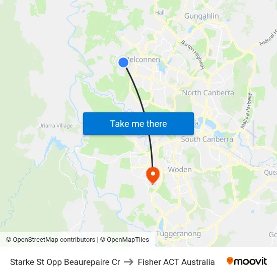 Starke St Opp Beaurepaire Cr to Fisher ACT Australia map
