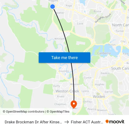 Drake Brockman Dr After Kinsella St to Fisher ACT Australia map