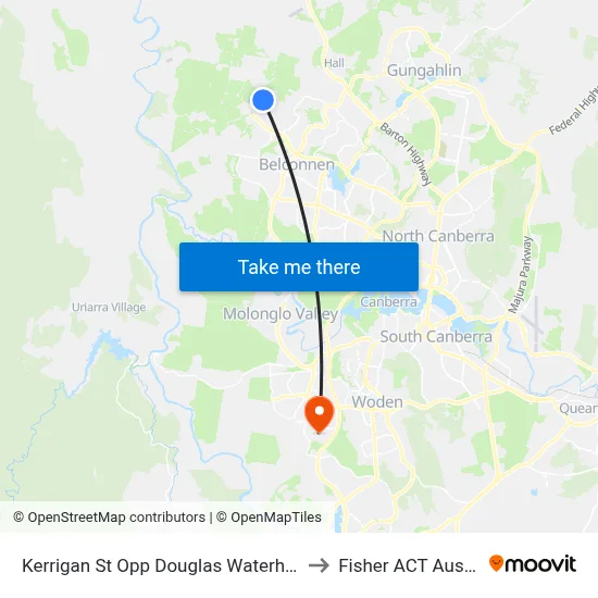 Kerrigan St Opp Douglas Waterhouse Dr to Fisher ACT Australia map