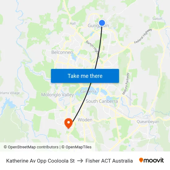 Katherine Av Opp Cooloola St to Fisher ACT Australia map
