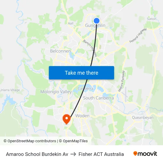 Amaroo School Burdekin Av to Fisher ACT Australia map