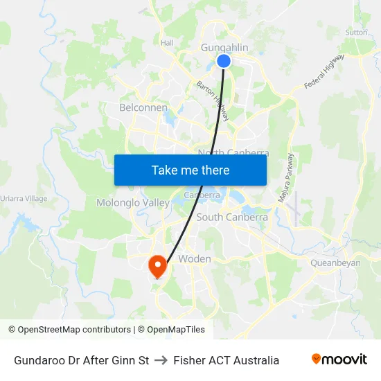 Gundaroo Dr After Ginn St to Fisher ACT Australia map