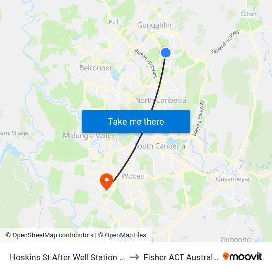 Hoskins St After Well Station Dr to Fisher ACT Australia map