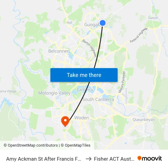 Amy Ackman St After Francis Forde St to Fisher ACT Australia map