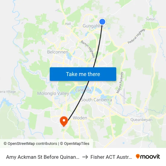 Amy Ackman St Before Quinane Av to Fisher ACT Australia map