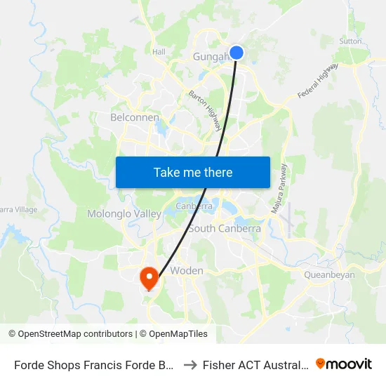 Forde Shops Francis Forde Bvd to Fisher ACT Australia map