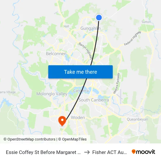 Essie Coffey St Before Margaret Tucker St to Fisher ACT Australia map
