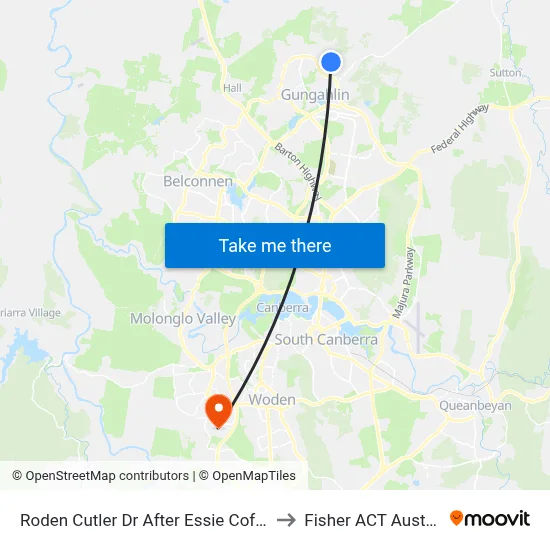 Roden Cutler Dr After Essie Coffey St to Fisher ACT Australia map