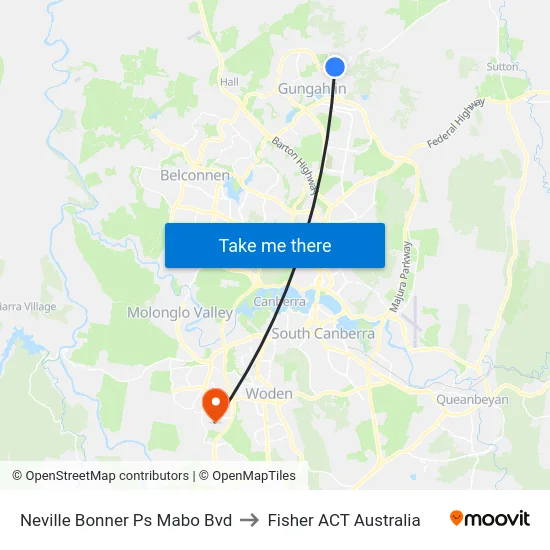 Neville Bonner Ps Mabo Bvd to Fisher ACT Australia map