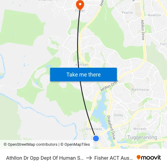 Athllon Dr Opp Dept Of Human Services to Fisher ACT Australia map