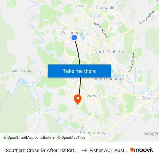 Southern Cross Dr After 1st Ratcliffe St to Fisher ACT Australia map
