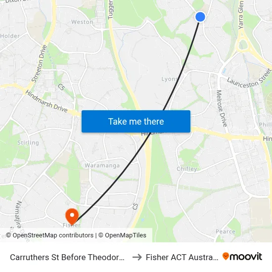 Carruthers St Before Theodore St to Fisher ACT Australia map