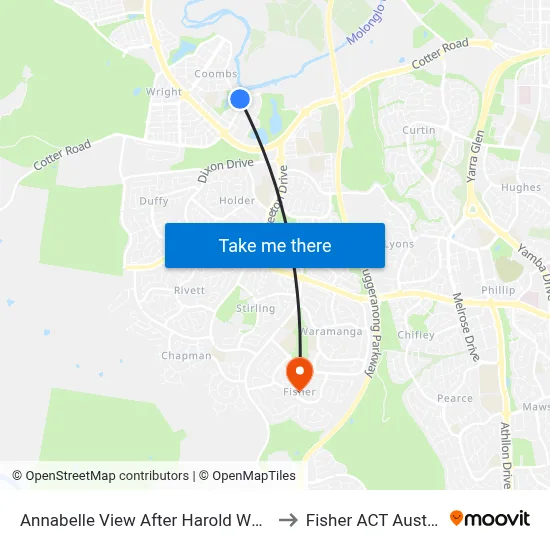 Annabelle View After Harold White Av to Fisher ACT Australia map