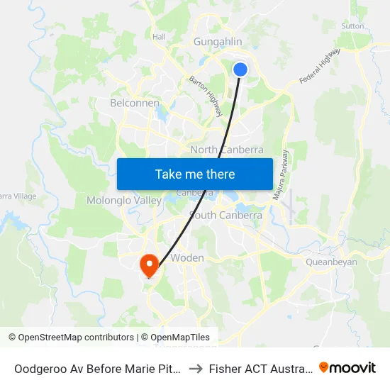 Oodgeroo Av Before Marie Pitt St to Fisher ACT Australia map