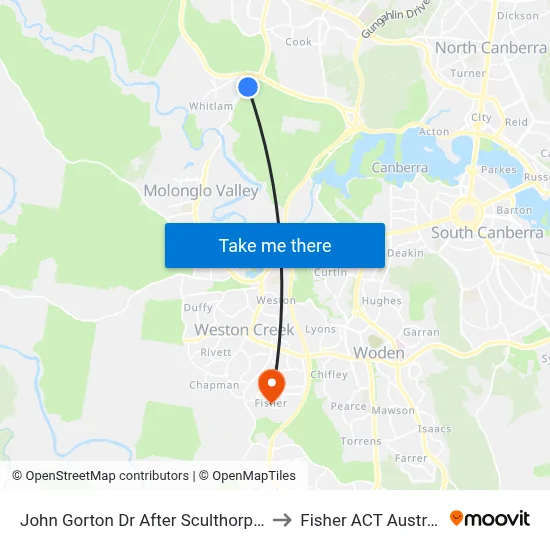 John Gorton Dr After Sculthorpe Av to Fisher ACT Australia map