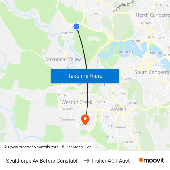 Sculthorpe Av Before Constable St to Fisher ACT Australia map