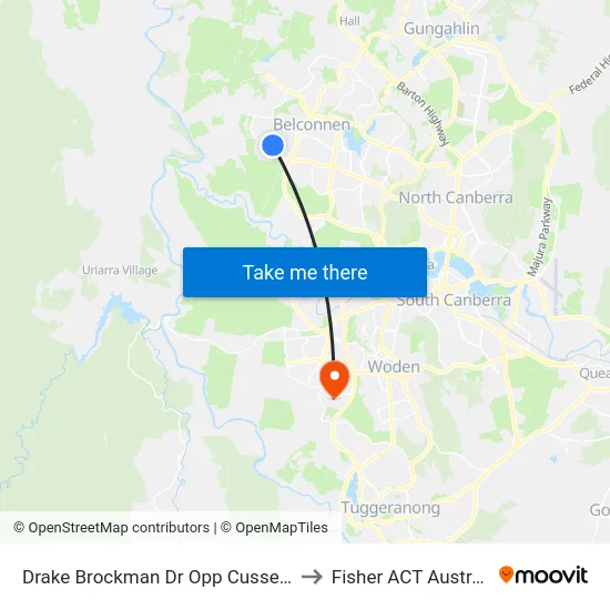 Drake Brockman Dr Opp Cussen St to Fisher ACT Australia map
