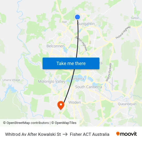 Whitrod Av After Kowalski St to Fisher ACT Australia map