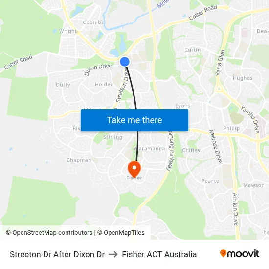 Streeton Dr After Dixon Dr to Fisher ACT Australia map