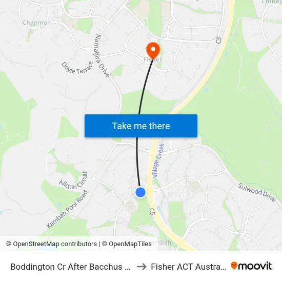 Boddington Cr After Bacchus Cct to Fisher ACT Australia map