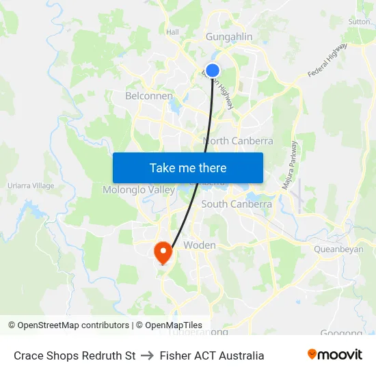 Crace Shops Redruth St to Fisher ACT Australia map