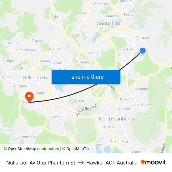 Nullarbor Av Opp Phantom St to Hawker ACT Australia map