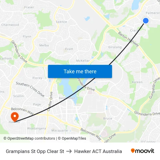 Grampians St Opp Clear St to Hawker ACT Australia map