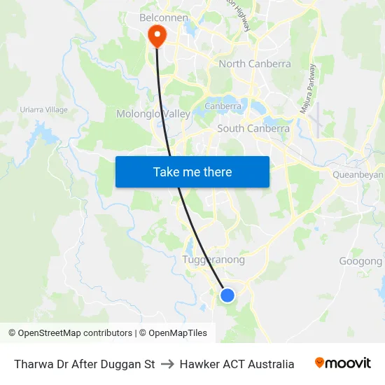 Tharwa Dr After Duggan St to Hawker ACT Australia map