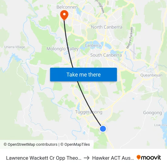 Lawrence Wackett Cr Opp Theodore Ps to Hawker ACT Australia map