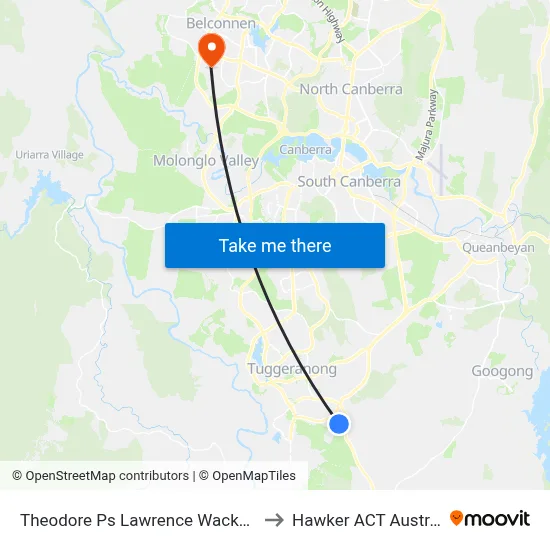 Theodore Ps Lawrence Wackett Cr to Hawker ACT Australia map