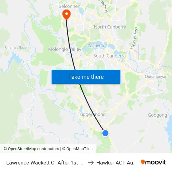 Lawrence Wackett Cr After 1st Burdett Cr to Hawker ACT Australia map