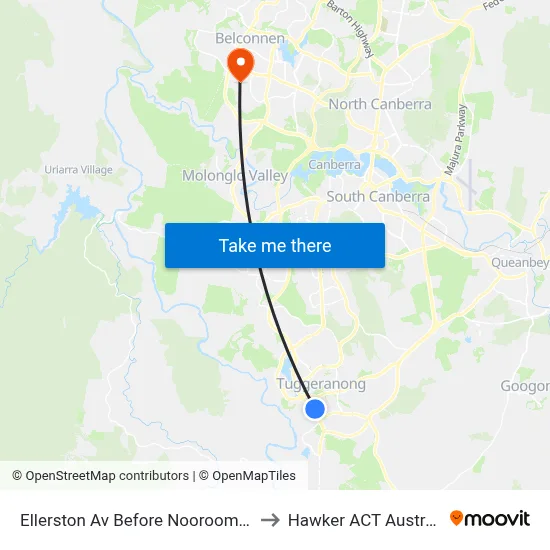 Ellerston Av Before Noorooma St to Hawker ACT Australia map
