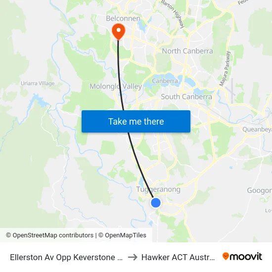 Ellerston Av Opp Keverstone Cct to Hawker ACT Australia map