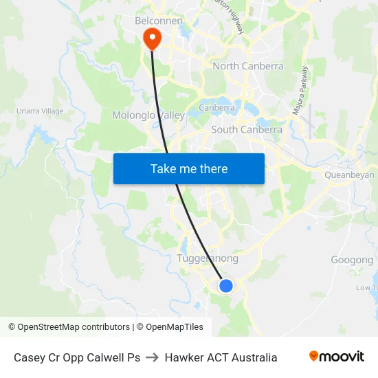Casey Cr Opp Calwell Ps to Hawker ACT Australia map