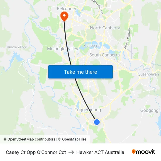 Casey Cr Opp O'Connor Cct to Hawker ACT Australia map