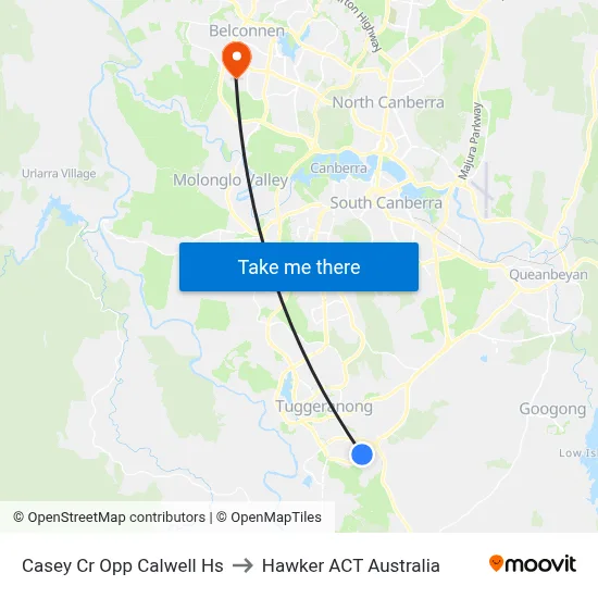 Casey Cr Opp Calwell Hs to Hawker ACT Australia map