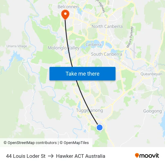 44 Louis Loder St to Hawker ACT Australia map