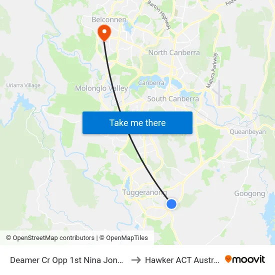 Deamer Cr Opp 1st Nina Jones Cr to Hawker ACT Australia map