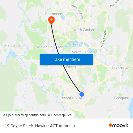 19 Coyne St to Hawker ACT Australia map