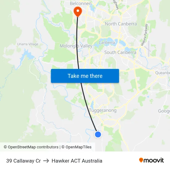 39 Callaway Cr to Hawker ACT Australia map