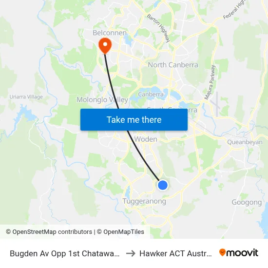 Bugden Av Opp 1st Chataway Cr to Hawker ACT Australia map